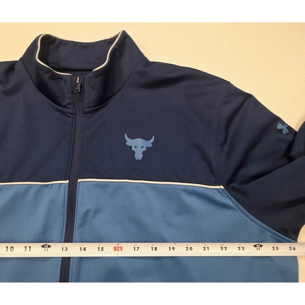 Project Rock Jacket Mens 2XL Blue Bull Track‎ Full Zip Under Armour LIMITED USE